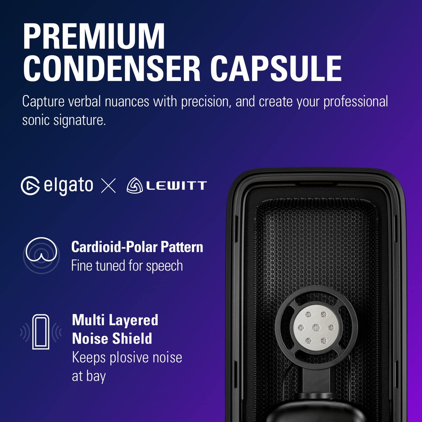 Wave:3 - Premium Studio Quality USB Condenser Microphone for Streaming, Podcast, Gaming and Home Office, Free Mixer Software, Sound Effect Plugins, Anti-Distortion, Plug n Play, for Mac, PC