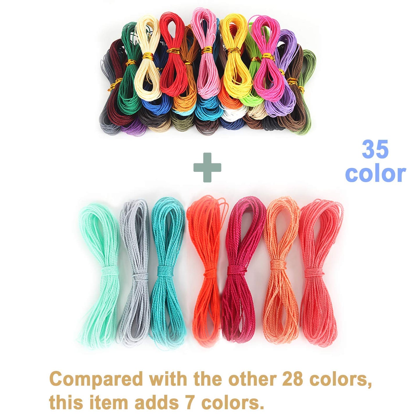 Waxed Polyester Cord Set for Jewelry Making and Bracelets