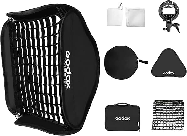Foldable 32x32 inch Flash Softbox Kit with Grid and Carrying Case