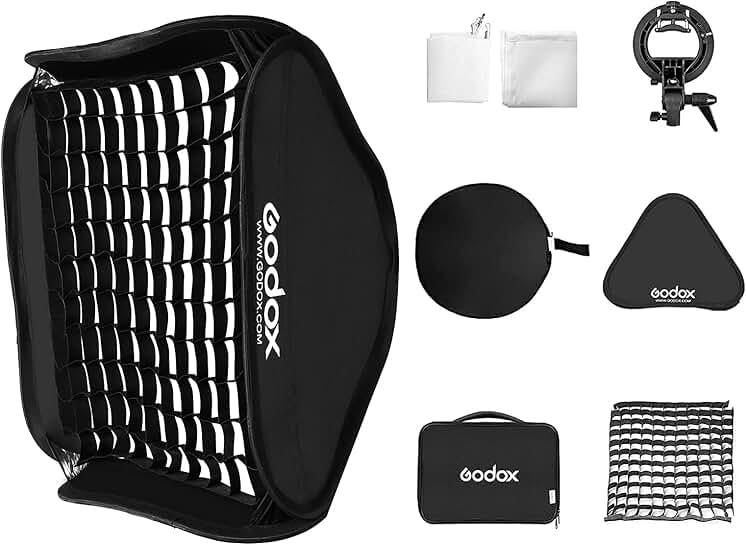 Foldable 32x32 inch Flash Softbox Kit with Grid and Carrying Case