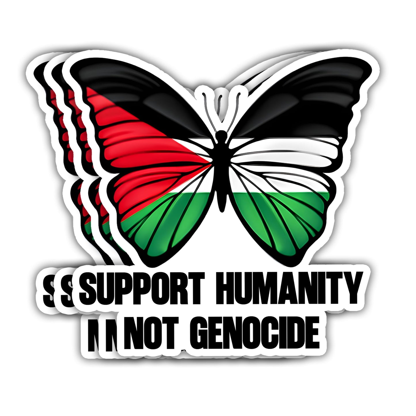 Support Palestine Butterfly Flag Stickers (3 pcs)