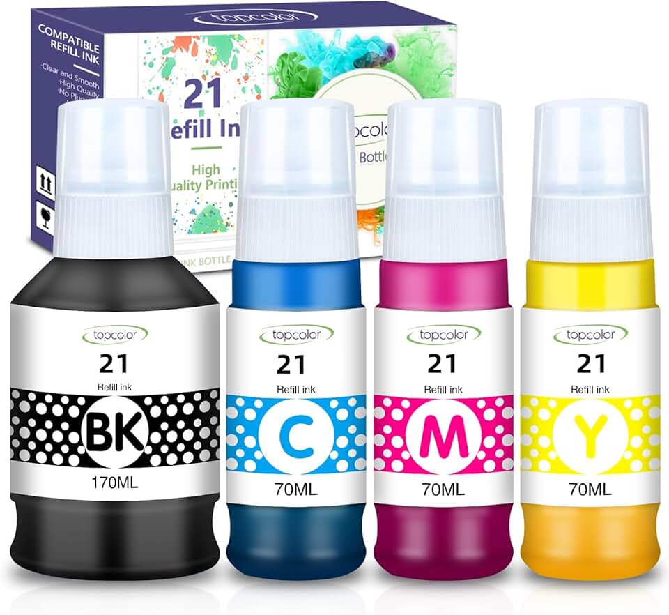 Ink refill bottles for compatible printers