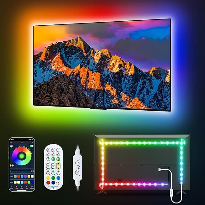 LED Backlight for TV, 9.8FT RGBICW Color Changing Strip