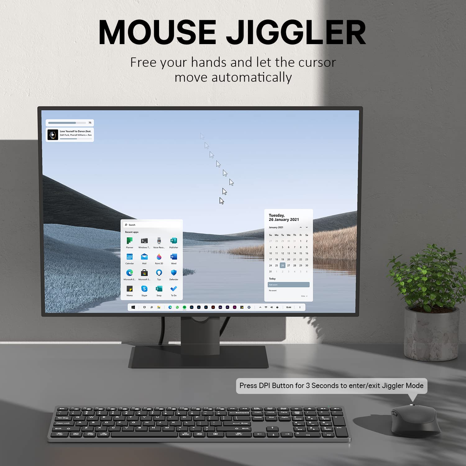 K637 Wireless Keyboard and Mouse, 7 Color Backlit, 2.4G USB Keyboard, 3 Level DPI Mice, Rechargeable Keyboard Mouse, with One USB Nano Receiver, for Windows/Mac OS/Laptop/PC, Grey