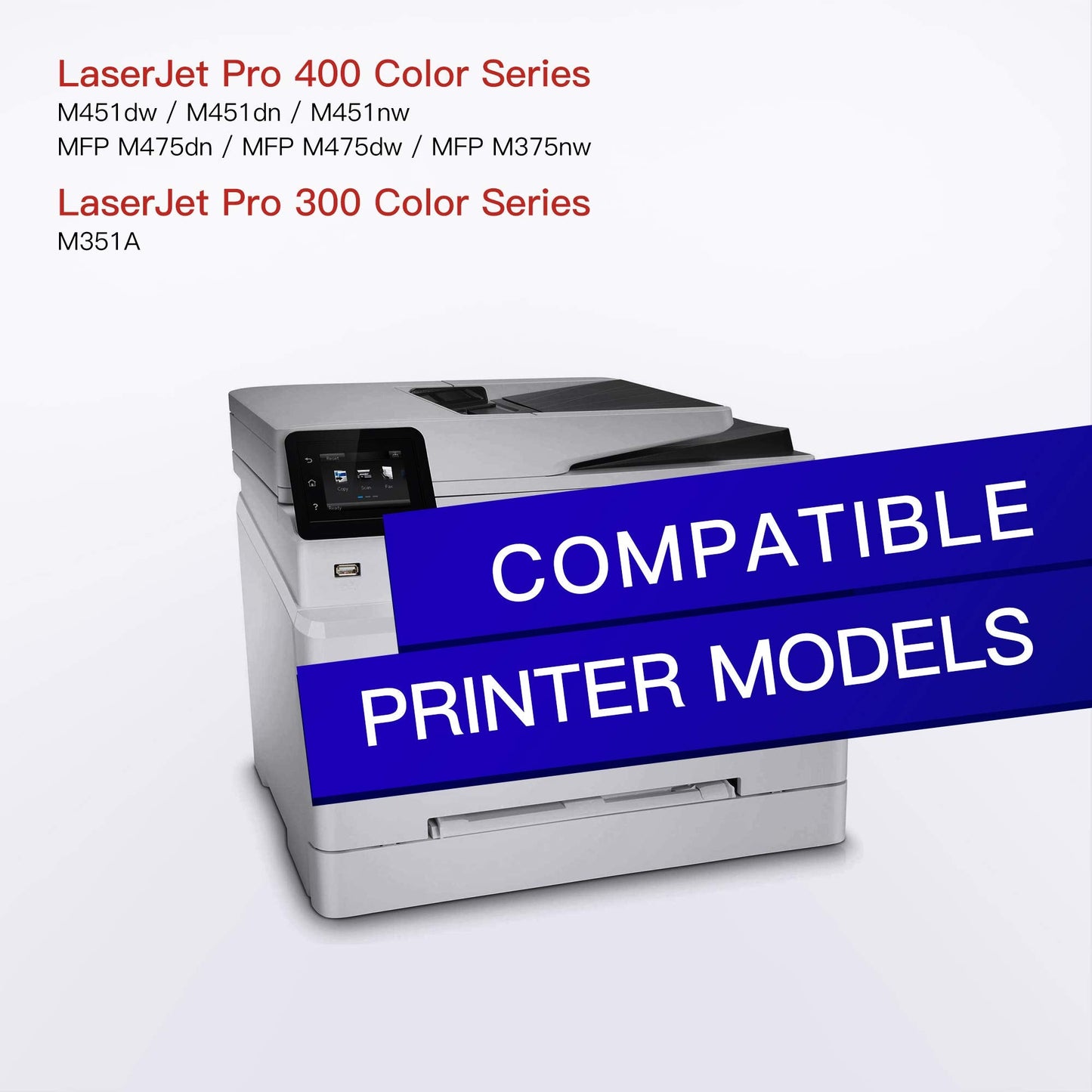 Remanufactured Toner Cartridge Replacement for HP 305X 305A CE410X Compatible with Laserjet Pro 400 Color M451dw M451dn M451nw MFP M475dw M475dn M375nw Printer(Black, Cyan, Magenta, Yellow)