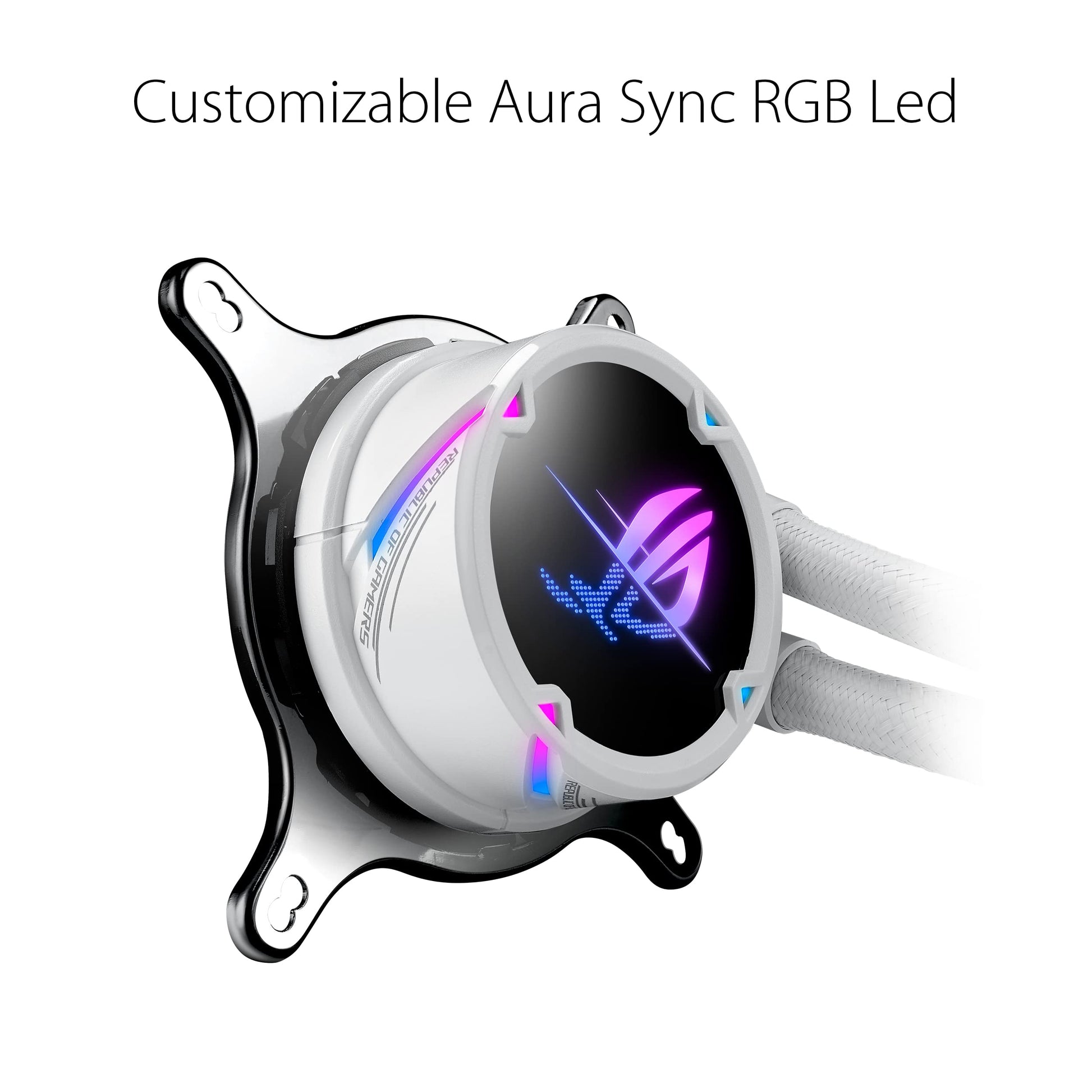 ROG Strix LC II 360 ARGB White Edition All-in-one AIO Liquid CPU Cooler 360mm Radiator, Intel LGA1700, 115x/2066 and AMD AM4/TR4 Support, Triple 120mm 4-pin PWM Addressable RGB Radiator Fans
