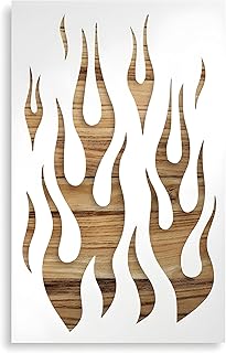 5x8 Inch Flames Fire Reusable Stencil for Crafts and Art