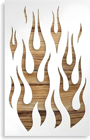 5x8 Inch Flames Fire Reusable Stencil for Crafts and Art