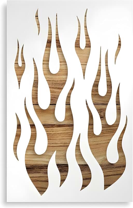 5x8 Inch Flames Fire Reusable Stencil for Crafts and Art