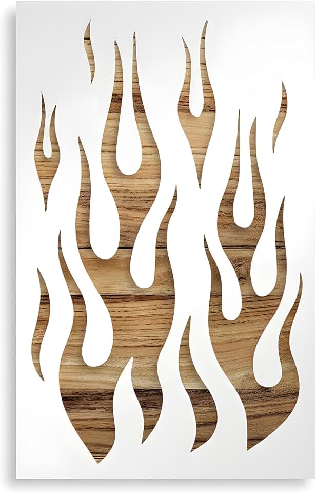 5x8 Inch Flames Fire Reusable Stencil for Crafts and Art