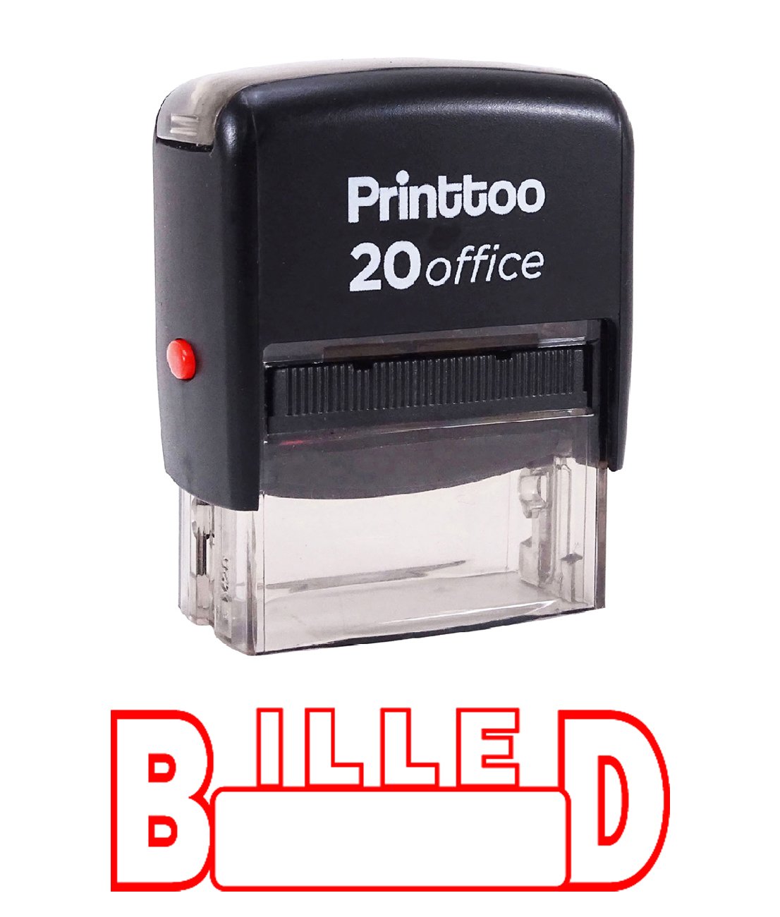 Red Self-Inking Rubber Stamp for Office Use