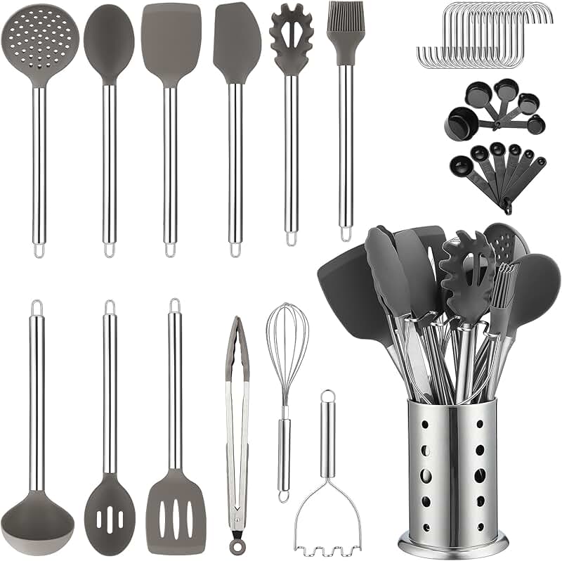 13-Piece Copper Kitchen Utensil Set with Holder
