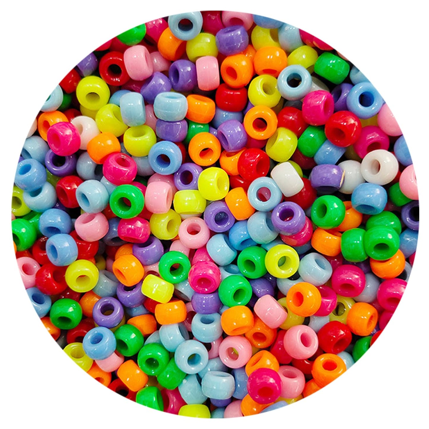 2000+ Multi-Colored Plastic Pony Beads for Jewelry Making