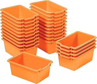 25-Piece Orange Scoop Front Storage Bins