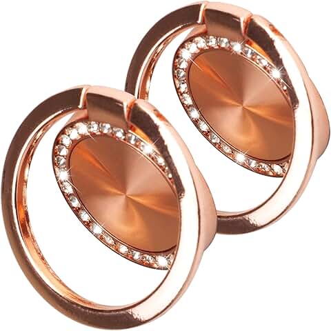 Two-pack circular textured diamond ring holder with 360° rotation