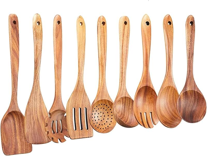9-Piece Wooden Cooking Utensil Set