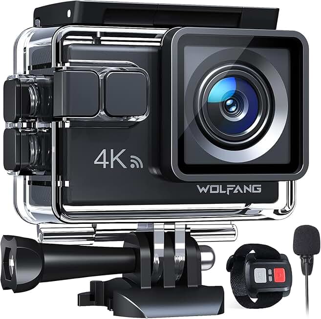 4K Waterproof Action Camera with 20MP, WiFi, and Accessories