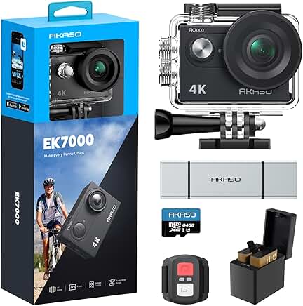 Action Camera with MicroSDXC Card and Accessories Kit