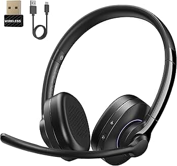 Wireless Bluetooth Headset with Mic for Work