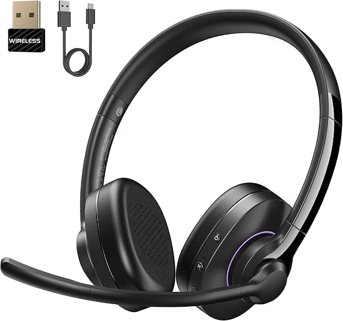 Wireless Bluetooth Headset with Mic for Work