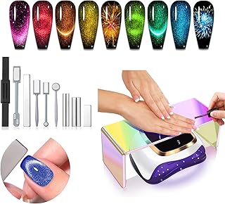 9-Piece Cat Eye Nail Magnet Set with Stand