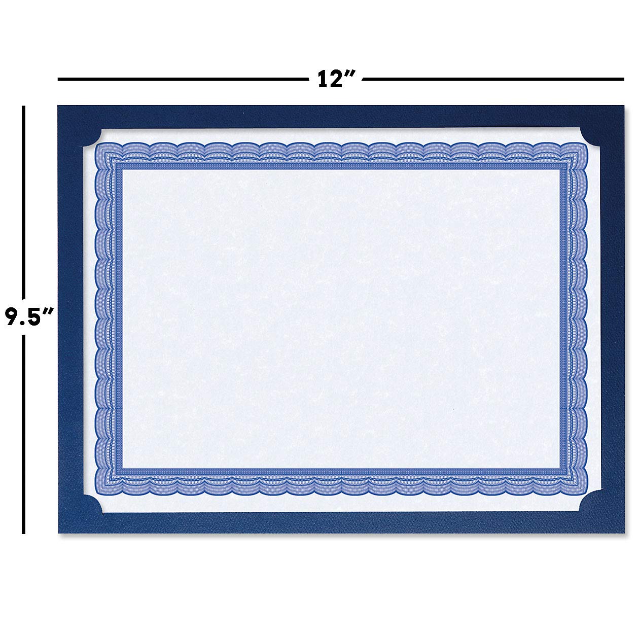 Blue Certificate Holders, Pack of 25, 9.5" x 12"