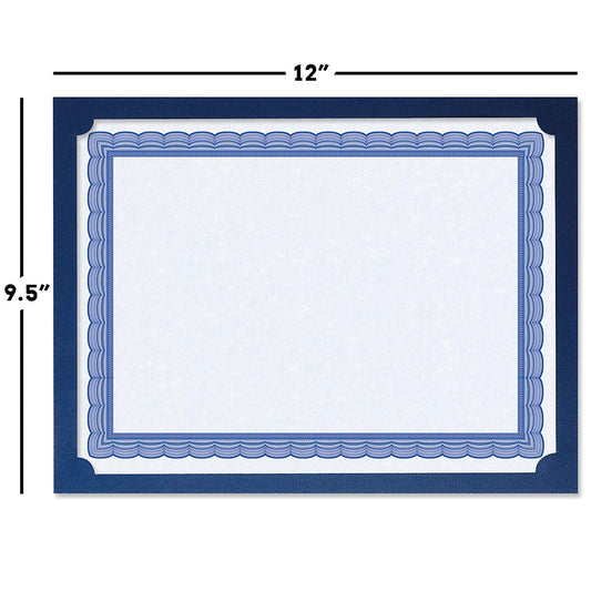 Blue Certificate Holders, Pack of 25, 9.5" x 12"