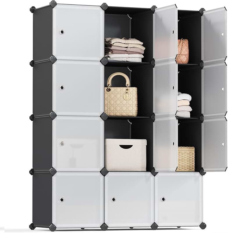 12-Cube Modular Closet Storage Shelves