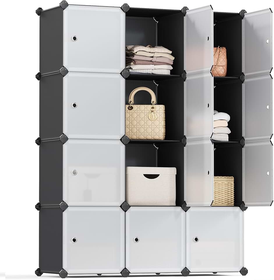 12-Cube Modular Closet Storage Shelves