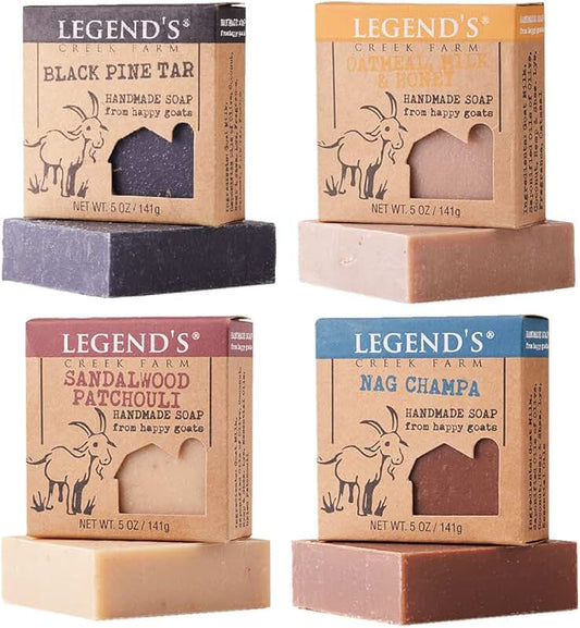 Natural Goat Milk Soap for Hands and Body (4-Pack)