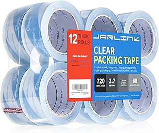 Heavy Duty Clear Packing Tape, 12 Rolls