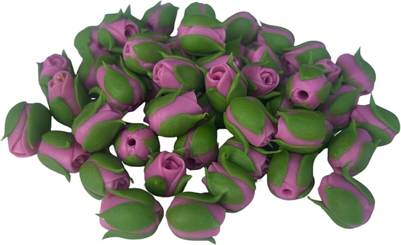 50 Pink Small Rose Clay Beads for Jewelry Making
