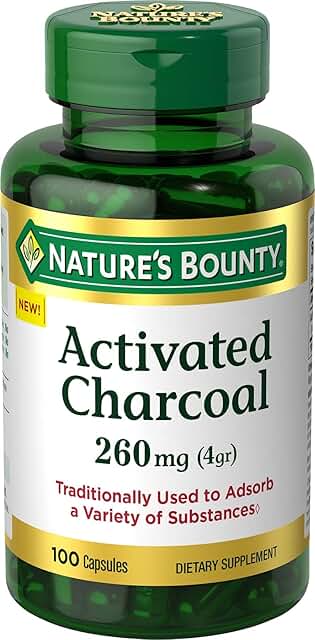 Activated Charcoal 260 mg, 100 Capsules for a Healthy Lifestyle