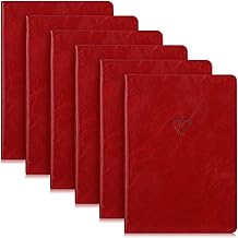 Six Red Heart Journals for Writing and Organization