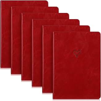Six Red Heart Journals for Writing and Organization