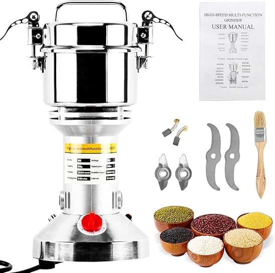 High Speed Electric Grain and Spice Grinder, 350g