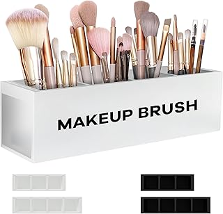 Large Wooden Makeup Brush Holder with 4 Slots