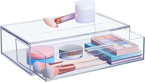 Stackable Clear Plastic Organizer for Cosmetics and Beauty Supplies