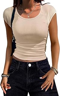 Women's Ribbed Knit Cap Sleeve Tank Top