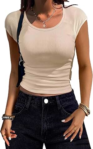 Women's Ribbed Knit Cap Sleeve Tank Top