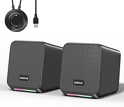 Computer Speakers with RGB Lights, Bass, and Volume Control