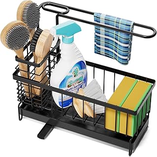 Kitchen Sink Caddy with Sponge and Towel Holder