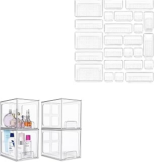 25 Clear Plastic Drawer and Makeup Organizers