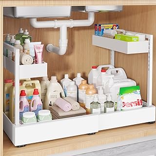 Adjustable 2-Tier Under Sink Storage Organizer