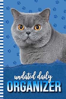Blue paw print bone pattern daily organizer