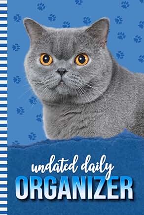 Blue paw print bone pattern daily organizer