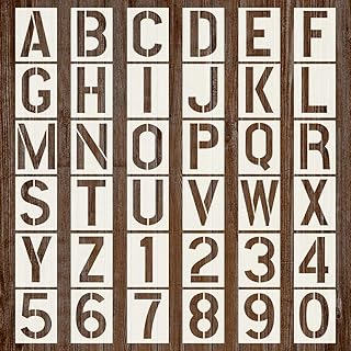 36-Piece Letter and Number Stencils for Painting and Crafting