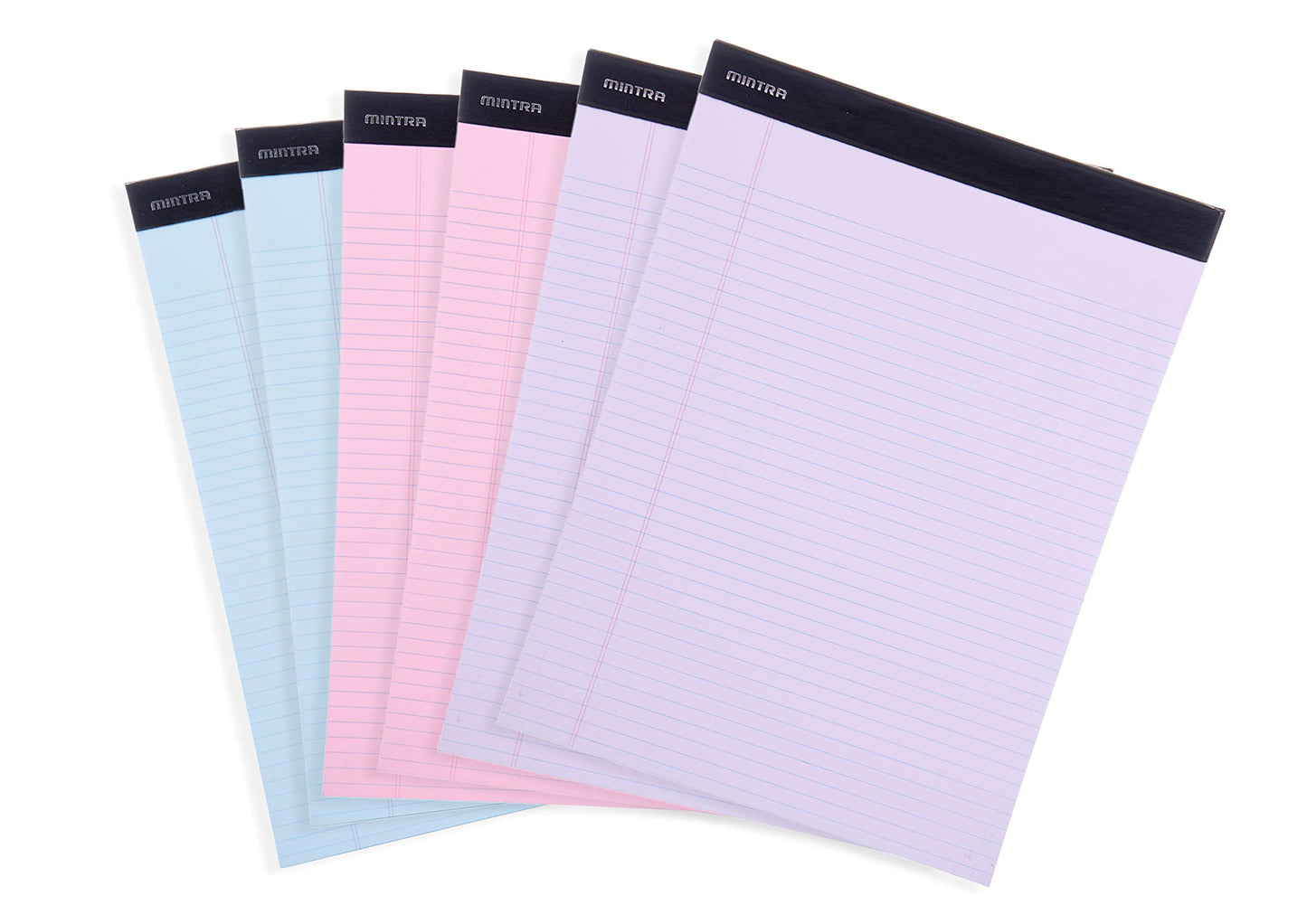Pastel Legal Pads, 8.5x11, Narrow Ruled, 6 Pack