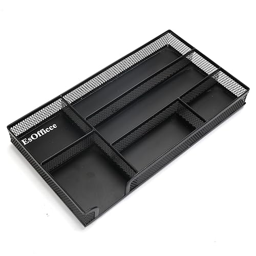 Black Metal Mesh Drawer Organizer for Desk