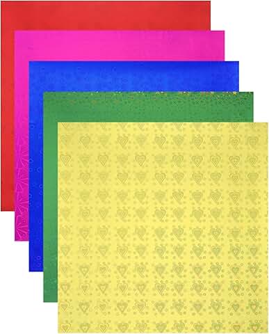 50 Sheets Glitter Metallic Origami Paper in Various Colors